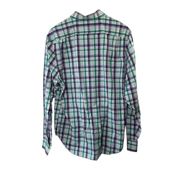 Bonobos Purple & Green Plaid Long Sleeve Button Up Shirt Men's Large Cotton - Picture 5 of 6